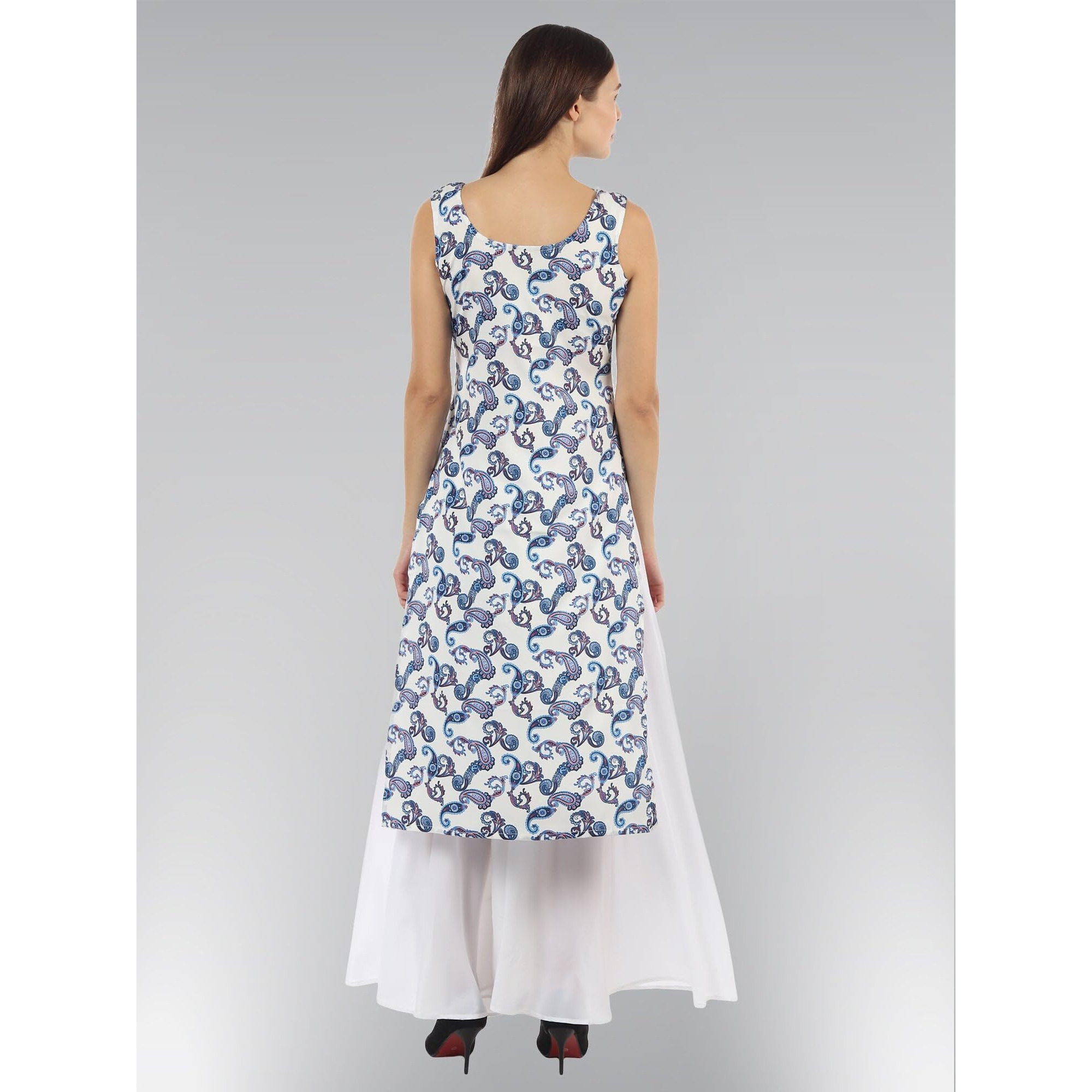 Patlani Women's Micro Crepe Full Stitched Kurti. Blue