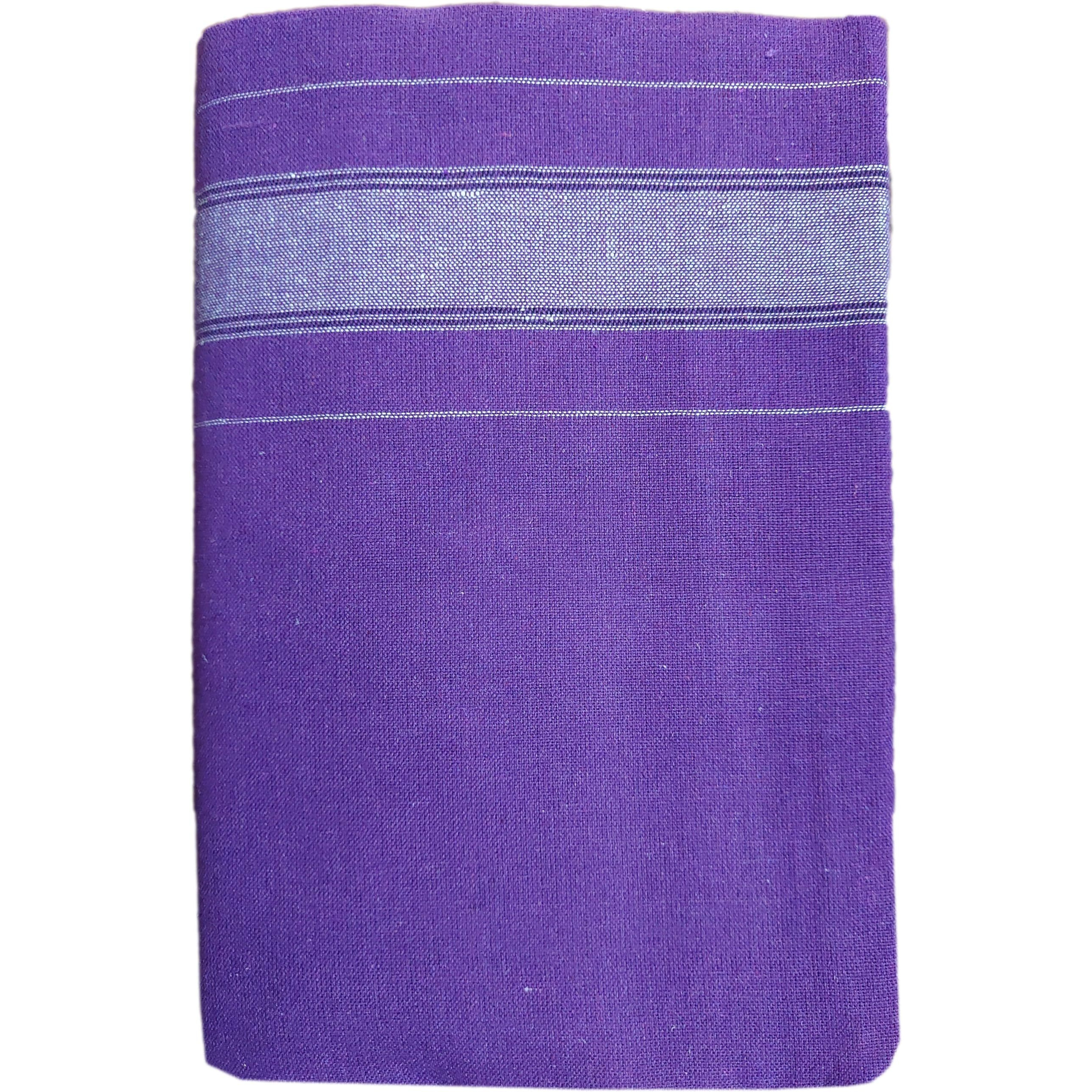 Prakasam Cotton Mens Single (1.28 X 2.25 Mtrs) Colour Thalapathi Border Dhoti/Fine Quality Single Jumbo Size Dhoti (Violet)