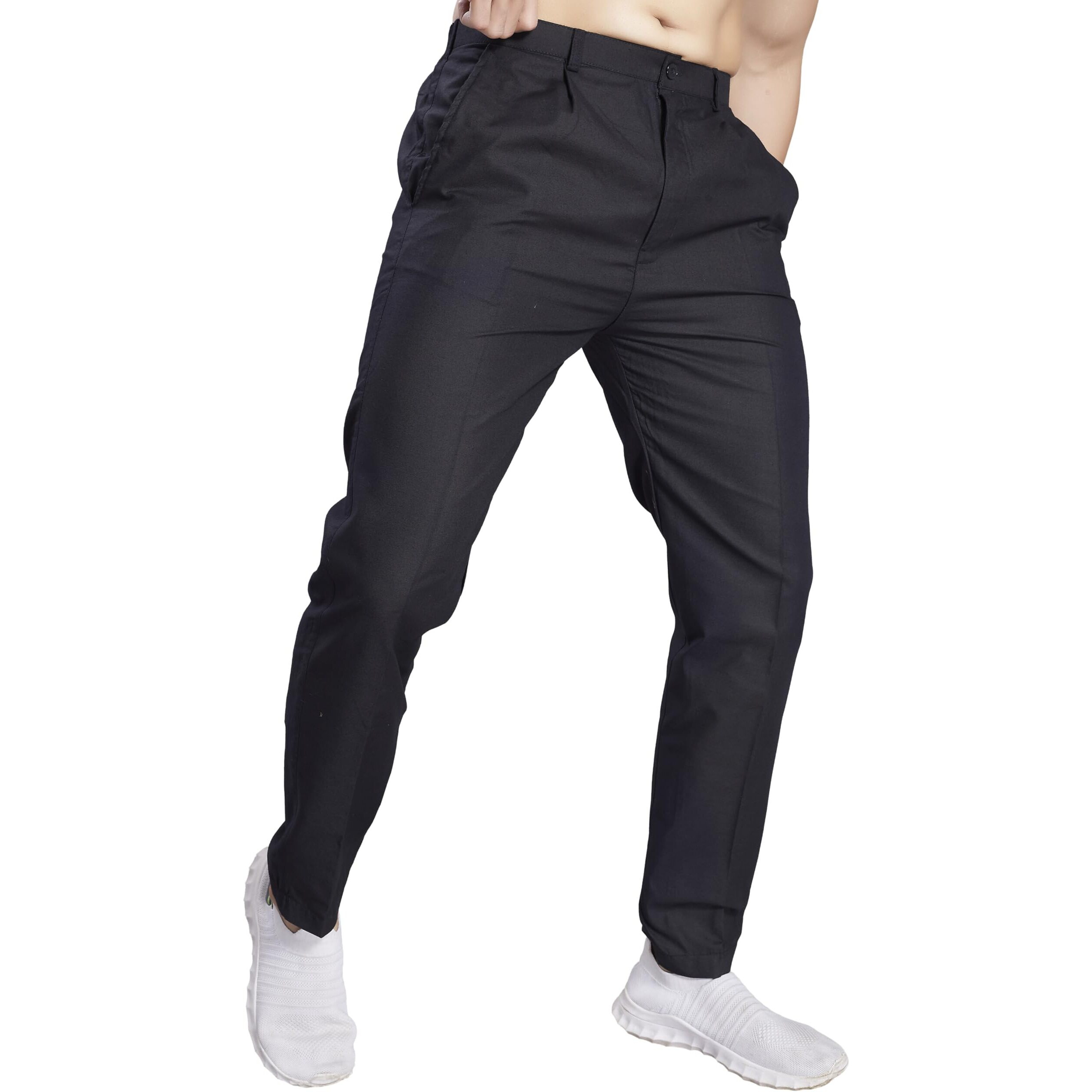 Divisive Men's Cotton Stitched Slim Fit Pyjama/Pant (Dpt27_S_Black)