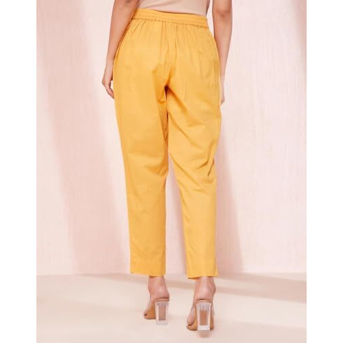 Fabindia Women's Regular Ethnic Pant (2126407Yellow_Yellow