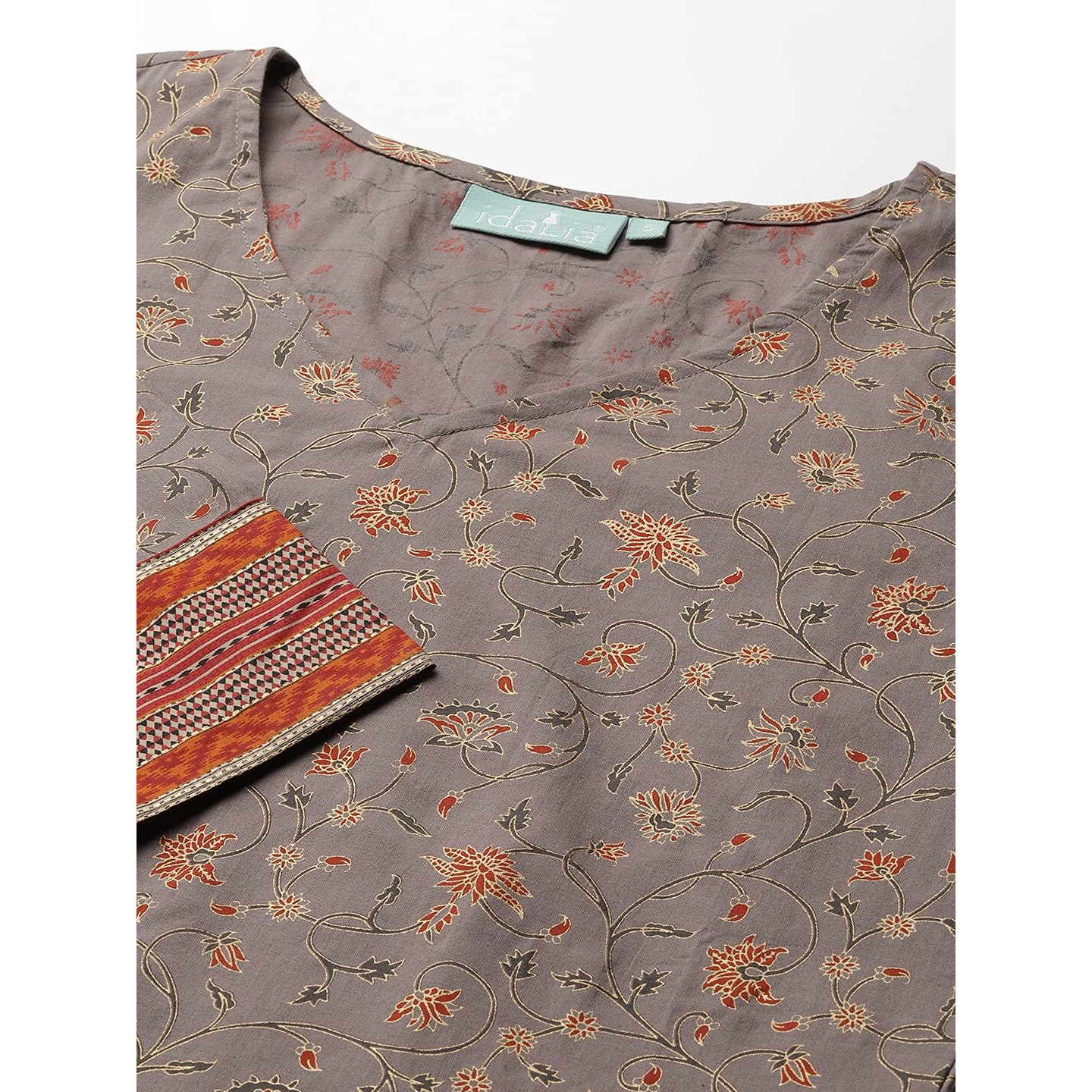Idalia Multicolor Printed Cotton Straight Kurta Palazzo Set For Women