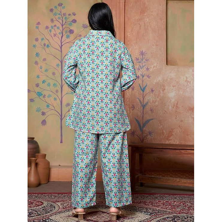 Leriya Fashion Women's Rayon Geometric Regular Kurta Set (Lf-K-W1704&Tr797_Green_S)