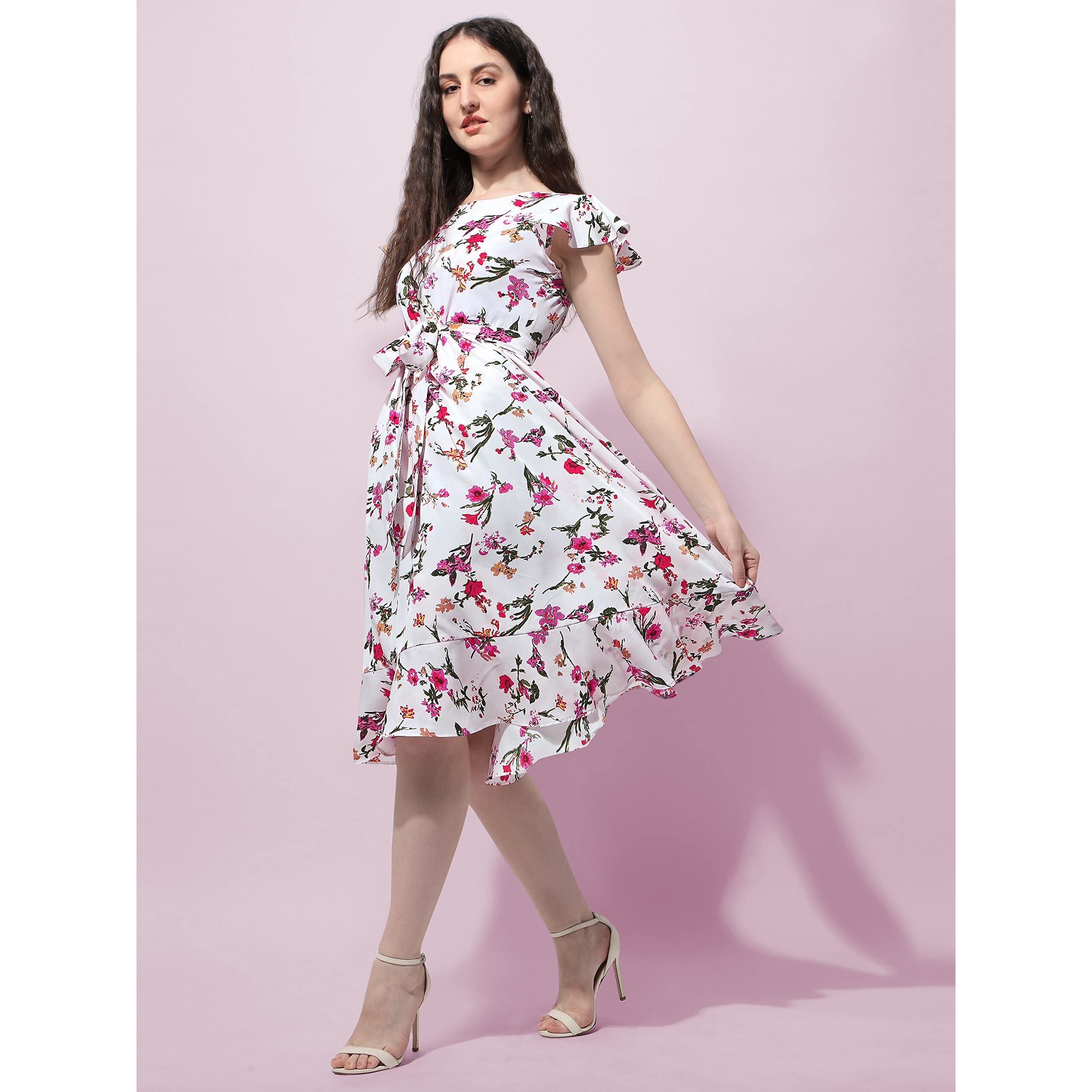 Oomph Women's Western & Fusion Wear Western Dresses For Women White - Md508
