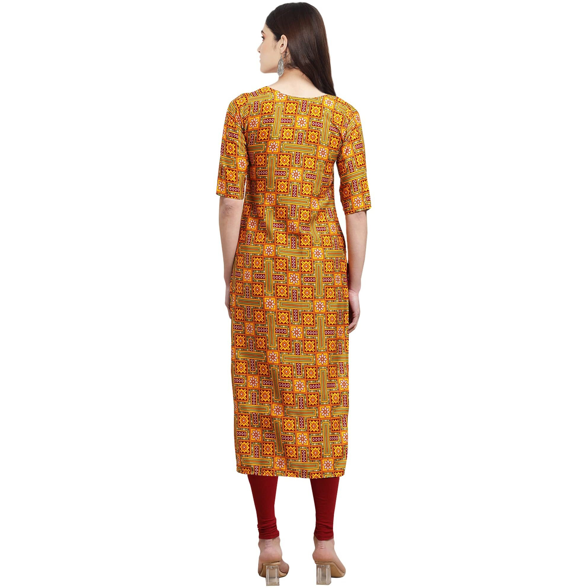 Pinkmint Women's Crepe Digital Print Straight Kurta [Pack Of 6](Qv-333-334-342-346-350-354-S)