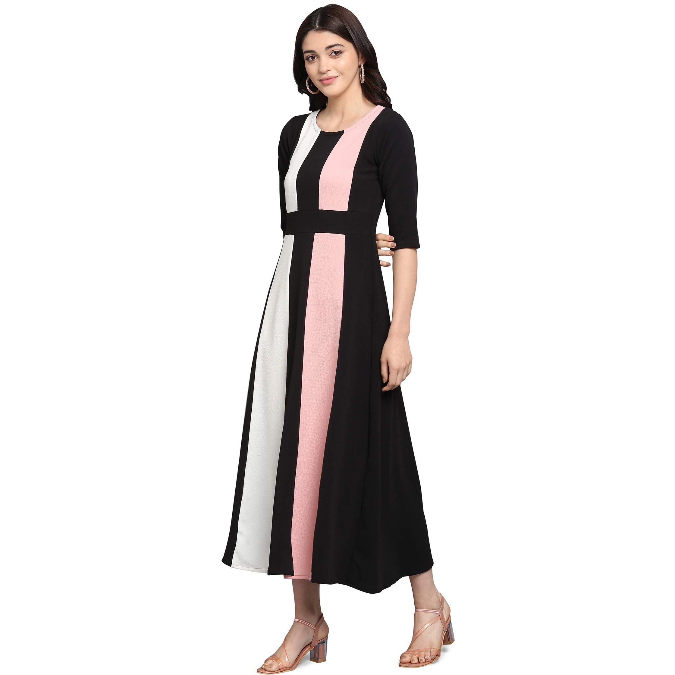Purvaja Women's Corduroy Empire Waist Maxi Cocktail Dress (Lucy-023-Pi-Bl-L_Peach