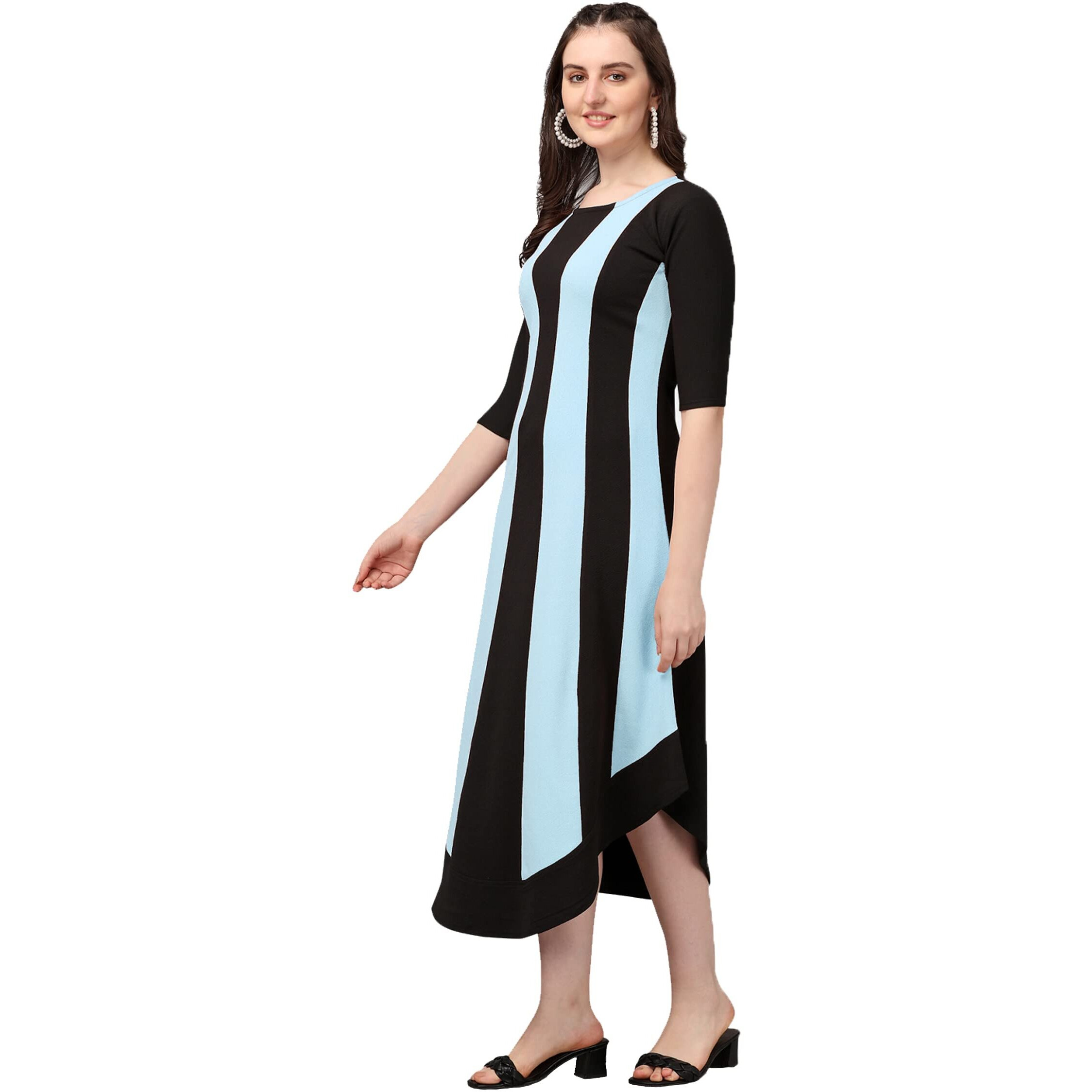 Purvaja Women's Corduroy Empire Waist Maxi Dress (Lucy-528-Sb-Bl-Xxl_Sky Blue