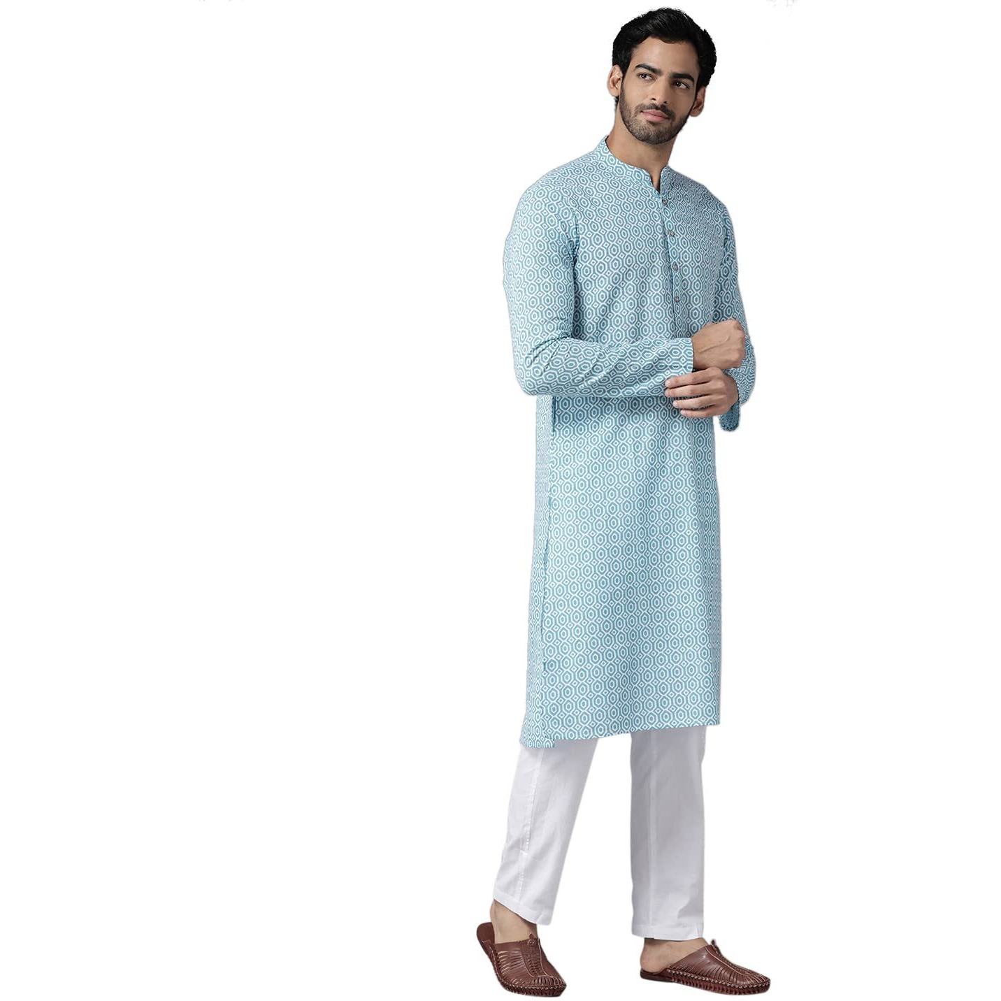 See Designs Men's Cotton Solid Regular Kurta (Sdkt1074_Blue_Xs)
