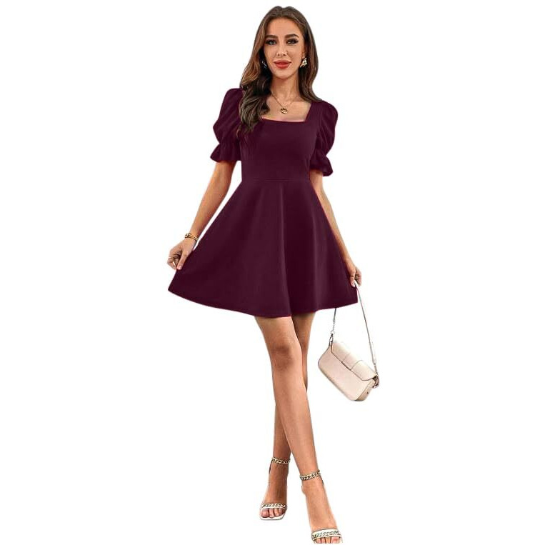 Oomph Women's Western & Fusion Wear Stetchable Party Dress For Women, Purple - Md963
