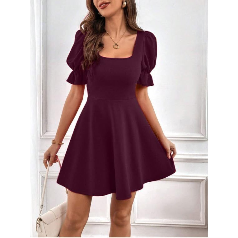 Oomph Women's Western & Fusion Wear Stetchable Party Dress For Women, Purple - Md963