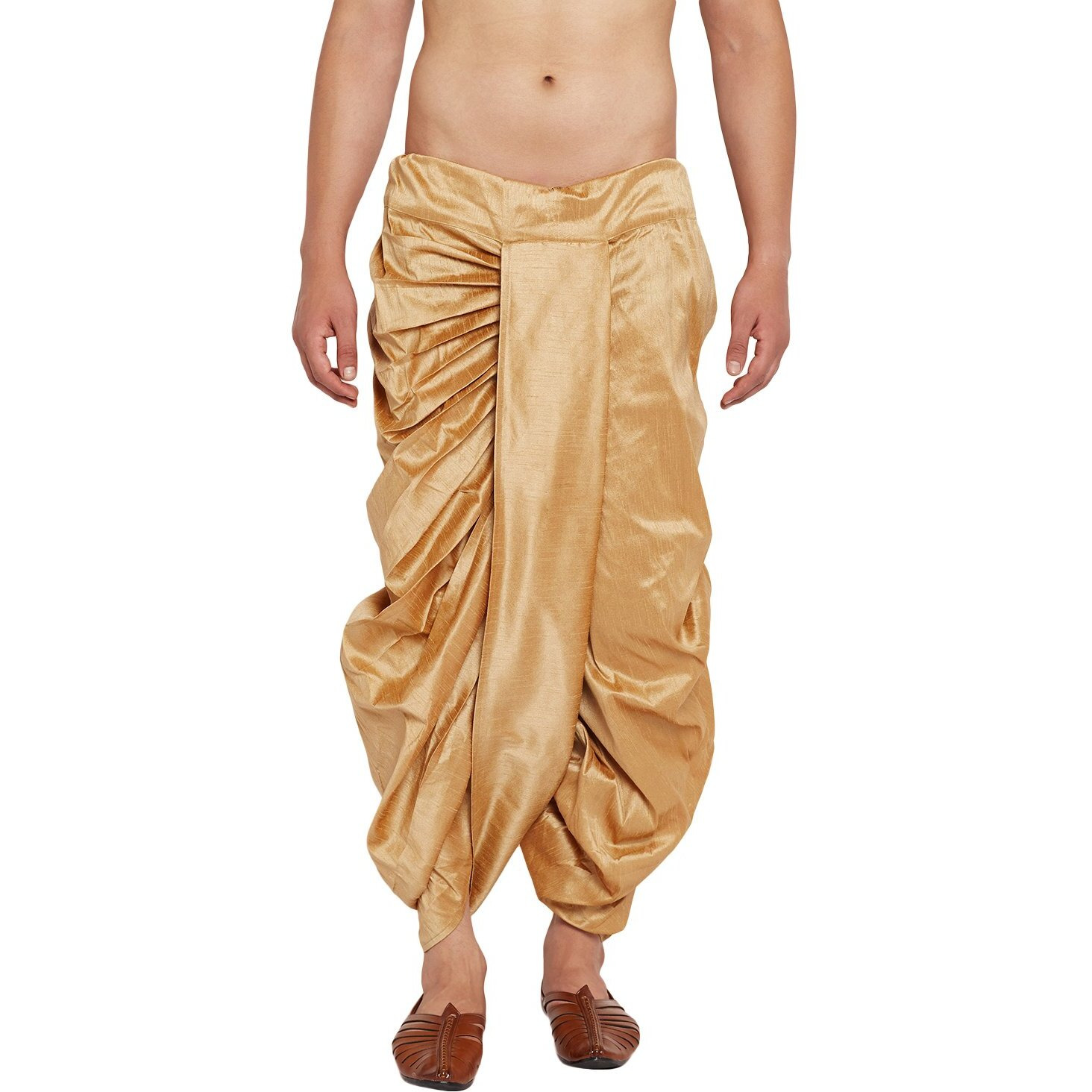 Sojanya (Since 1958 Mens Stitched Gold Dupion Silk Dhoti