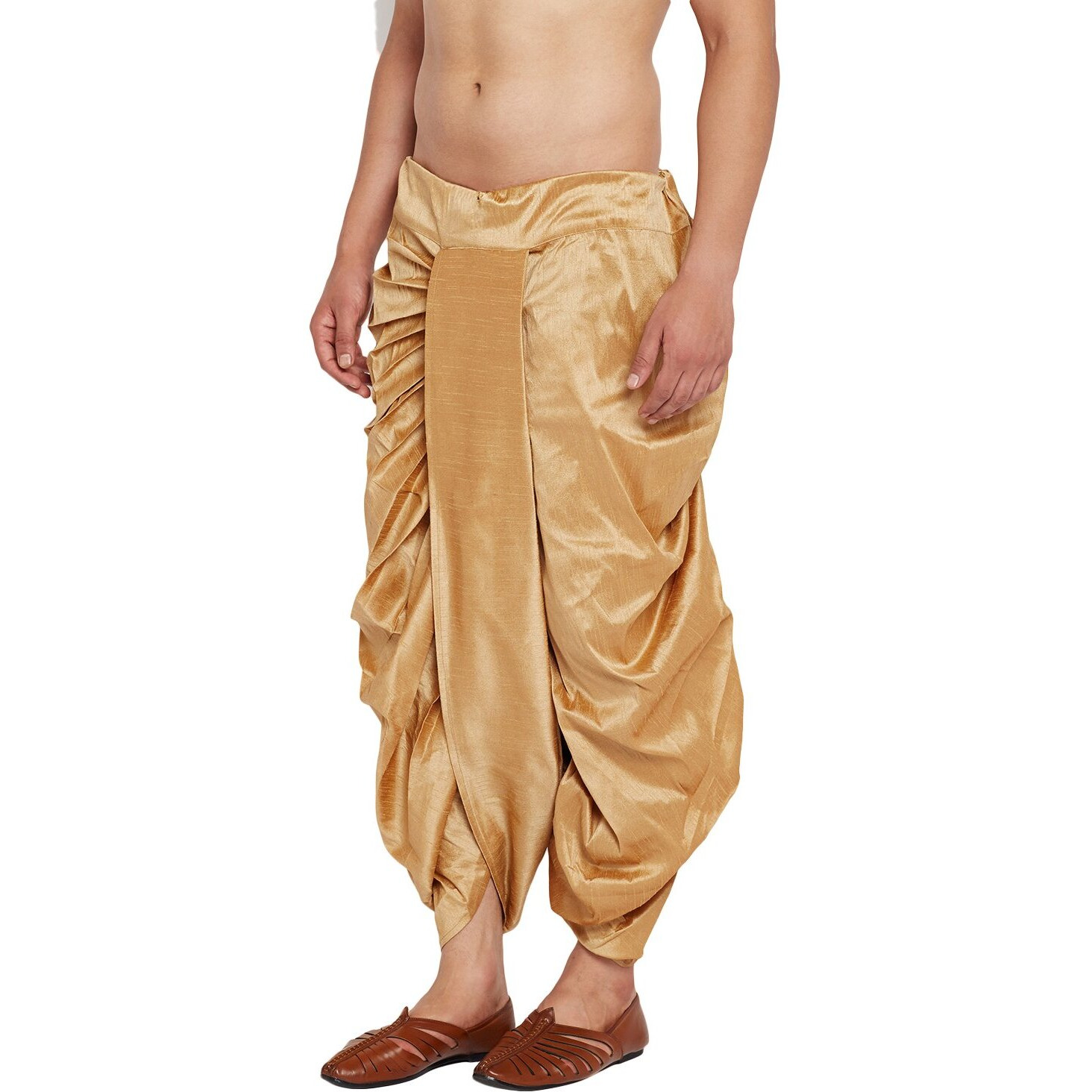 Sojanya (Since 1958 Mens Stitched Gold Dupion Silk Dhoti
