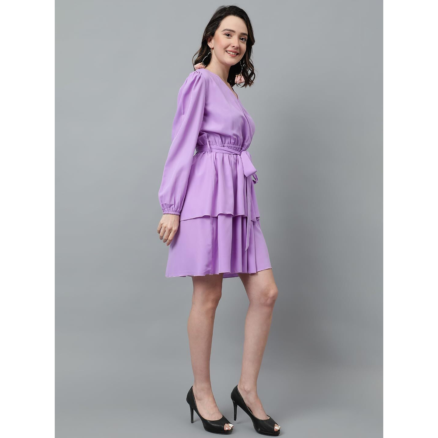 Kotty Women's Fit And Flare Purple Dress