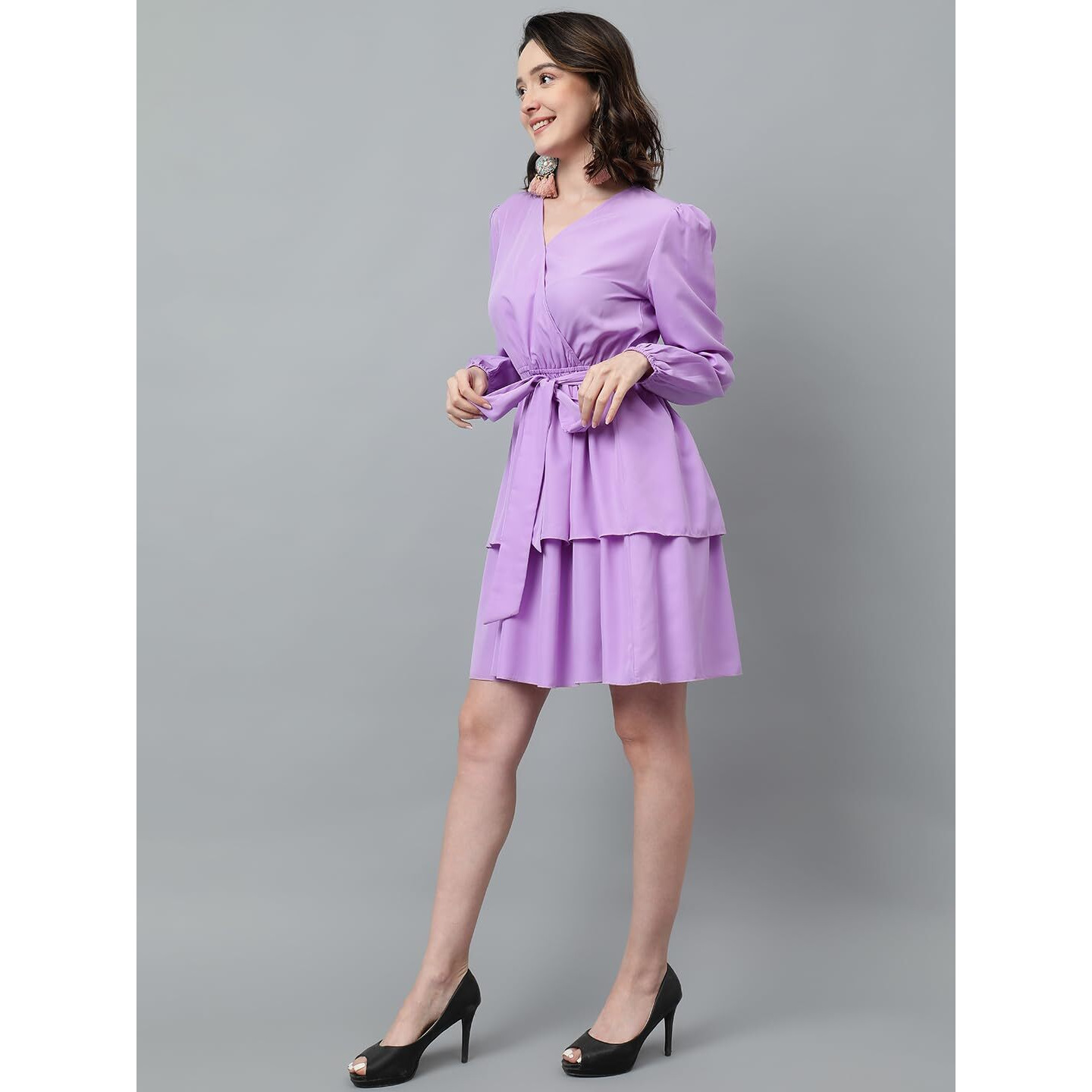Kotty Women's Fit And Flare Purple Dress