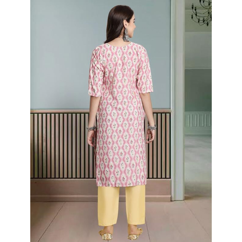 Pinkmint Women's Crepe Printed Kurta And Pant Set (Pack Of 3)