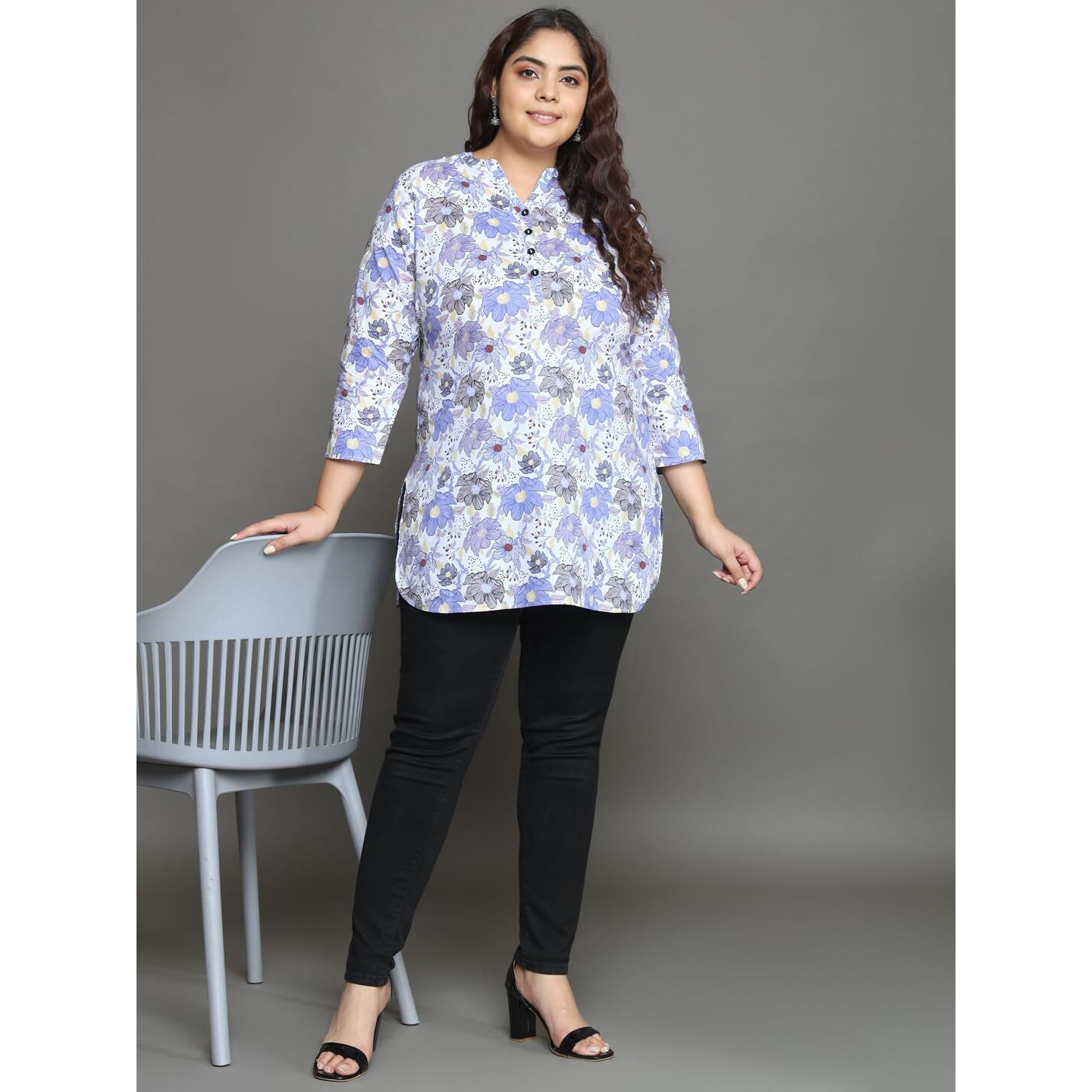 Tissu Women's Plus Size Multicolor Floral Printed Pure Cotton Kurti (2269_Multicolor_6Xl)