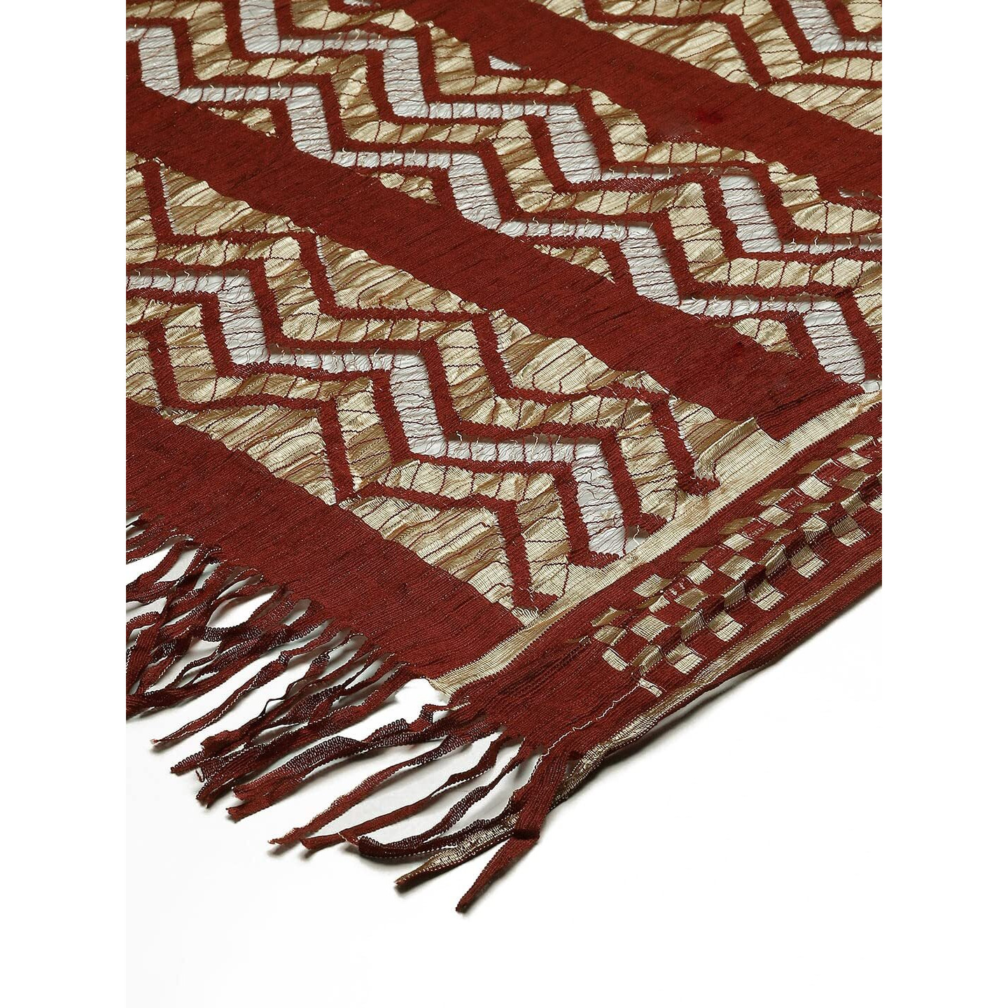Weavers Villa Women's Cotton Woven Dupatta, Chunni (Maroon), 2.25 Mtrs