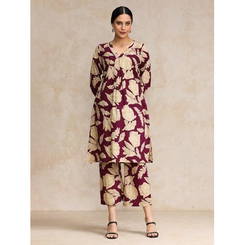 Varanga Floral Printed Puff Sleeve Kurta With Trouser