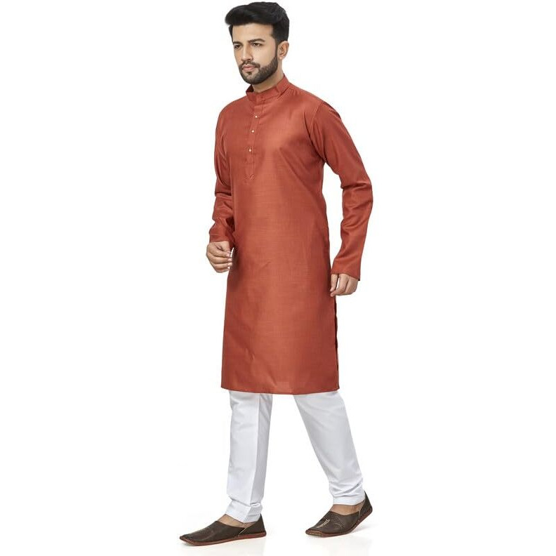 Be Active Men's Solid Brown Kurta Set || Men Kurta Pajama || Men Kurta Pajama Set || Kurta Pajama For Men (N-Rfsk0001 23 Set S)