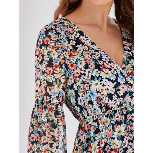 Greciilooks Womens Rayon A-Line Regular Fit Dress (Multicolor, X-Large)