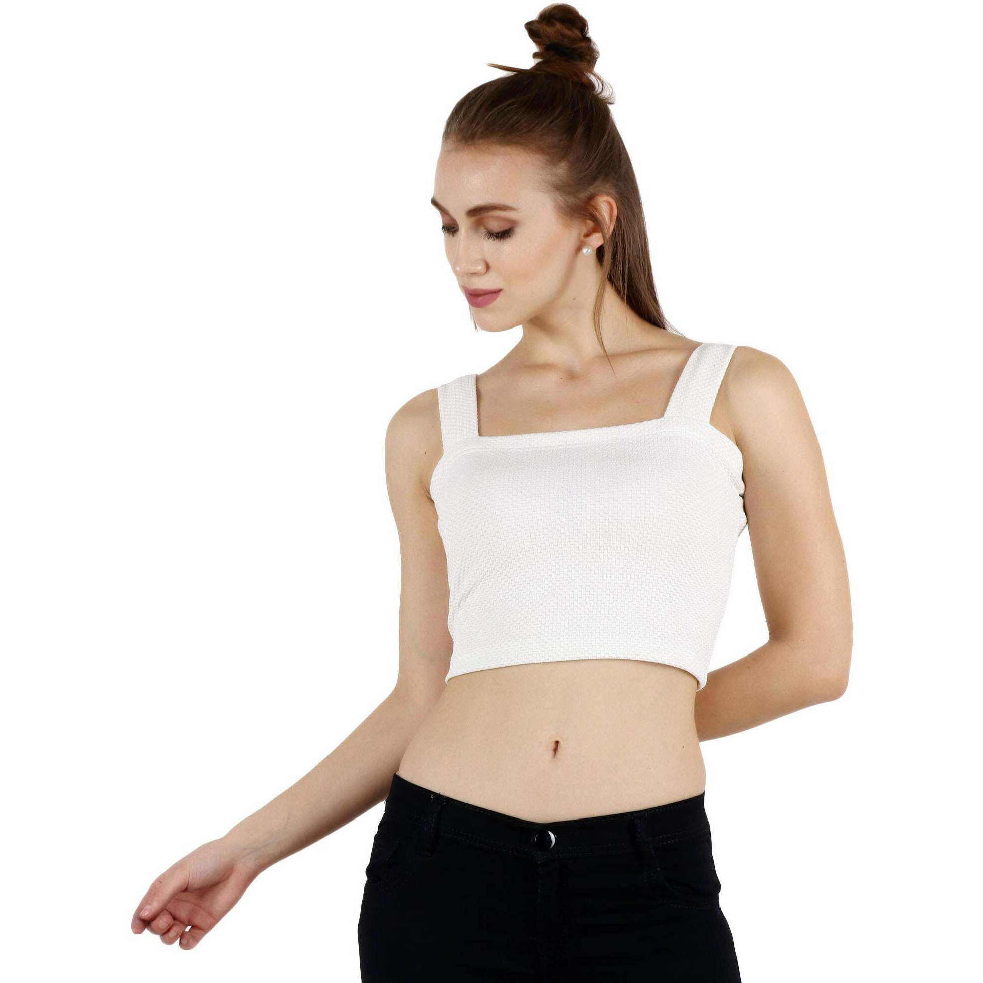 Popwings Women's Solid Slim Fit Blouse (B08Vgqs61D_White