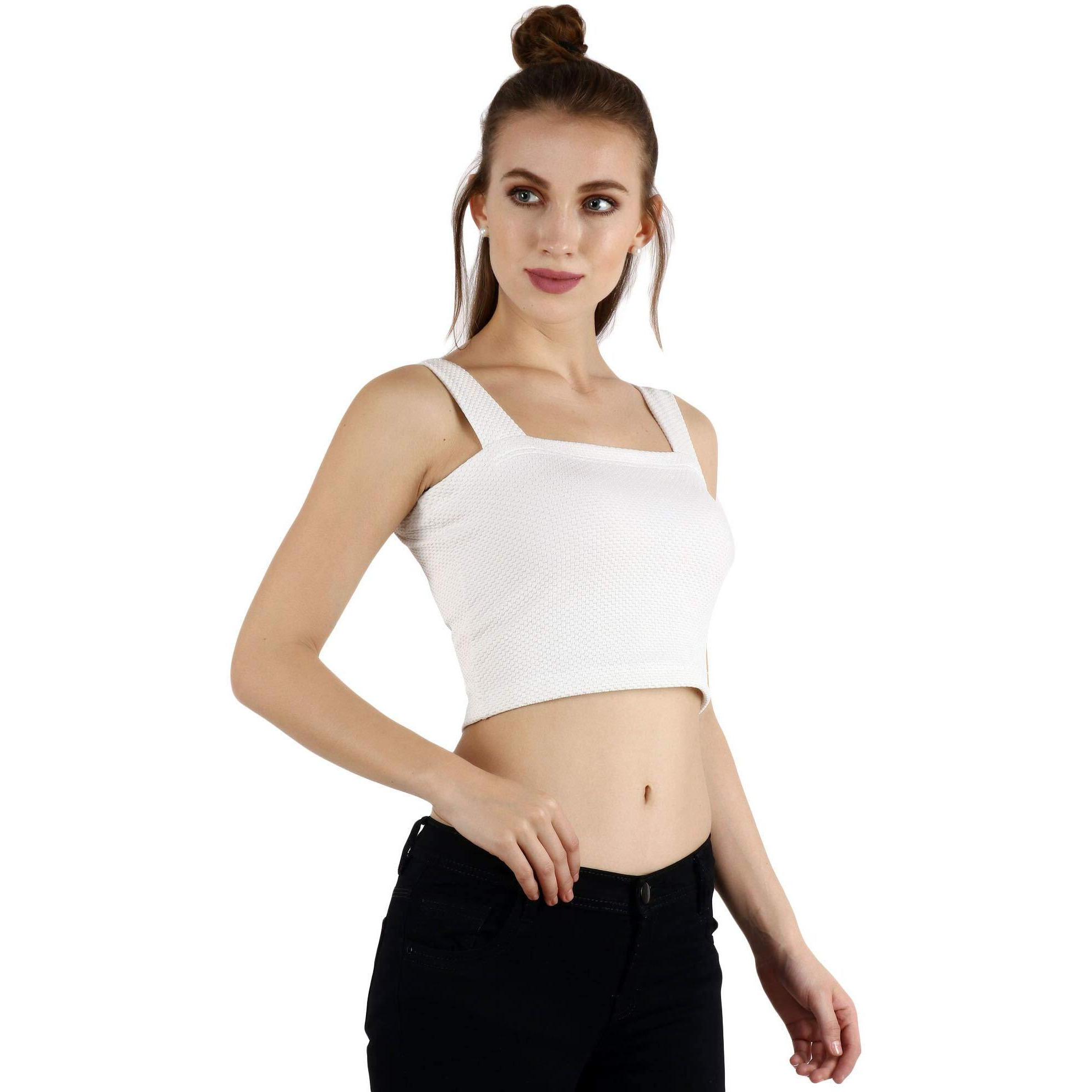 Popwings Women's Solid Slim Fit Blouse (B08Vgqs61D_White