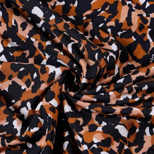 Kzully Women's Rayon A-Line Maxi Dress (Ts-8001-Tiger-Black-L_Tiger-Black
