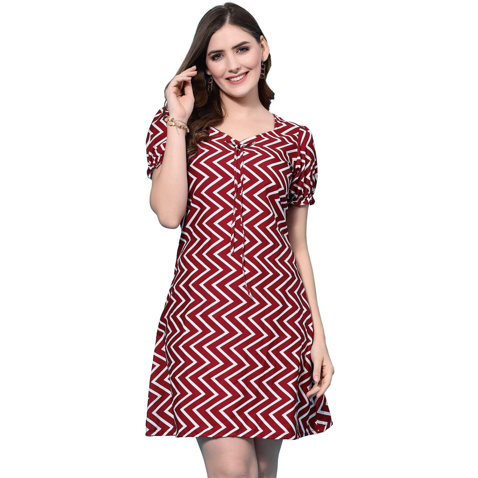 Oomph Dress For Women Stylish| Summer Vacation Style |Floral Print Puff Sleeve Dress | Lightweight Flared Maxi For Casual & Holiday Wear