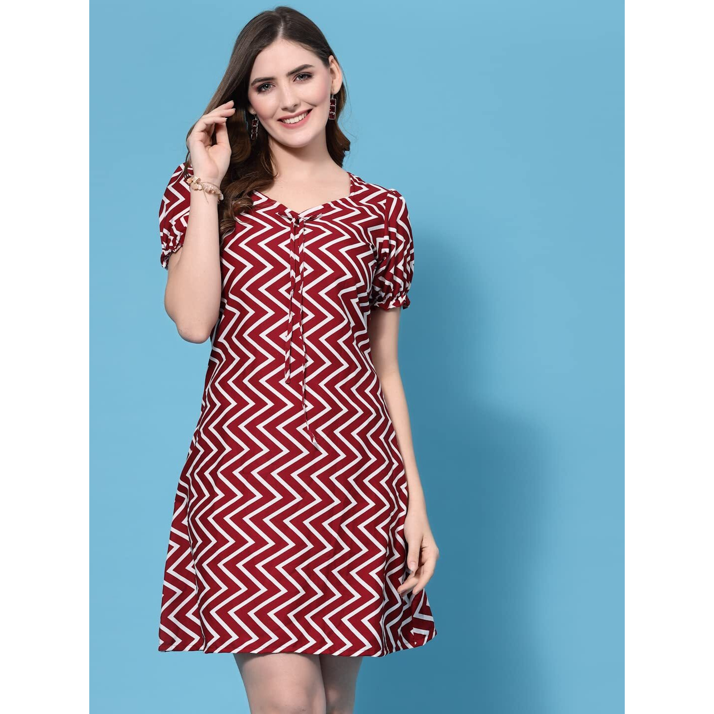 Oomph Dress For Women Stylish| Summer Vacation Style |Floral Print Puff Sleeve Dress | Lightweight Flared Maxi For Casual & Holiday Wear