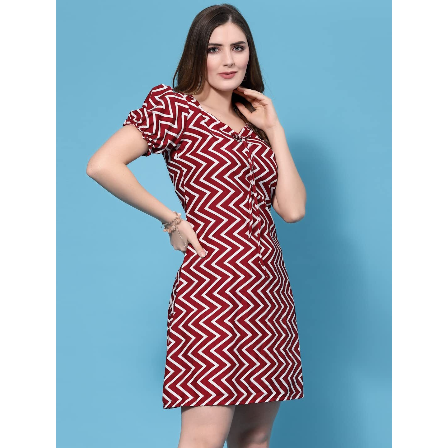 Oomph Dress For Women Stylish| Summer Vacation Style |Floral Print Puff Sleeve Dress | Lightweight Flared Maxi For Casual & Holiday Wear