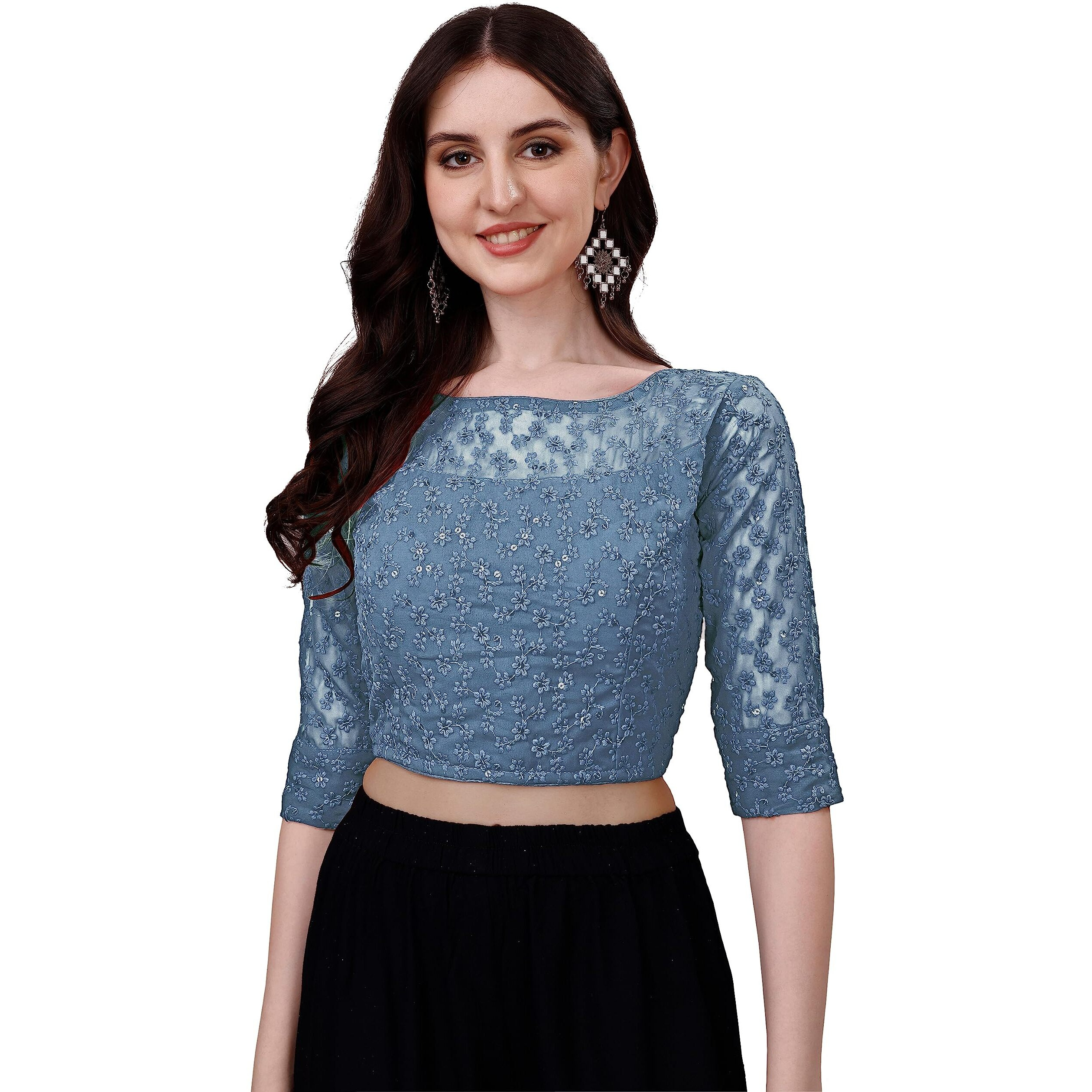 Pujia Mills Blouse For Women Blouse Readymade Stylish Design Blouses For Women Readymade Blouse For Women Stylish Fancy Blouse Stitched Blouse For Women Saree Blouse Grey Blouse Readymade