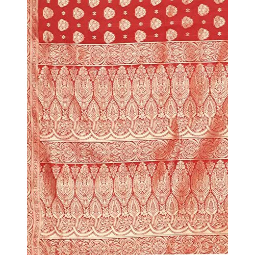 Shasmi Sarees Women's Art Silk Red Kanchipuram Saree (San Pari 161 Red)