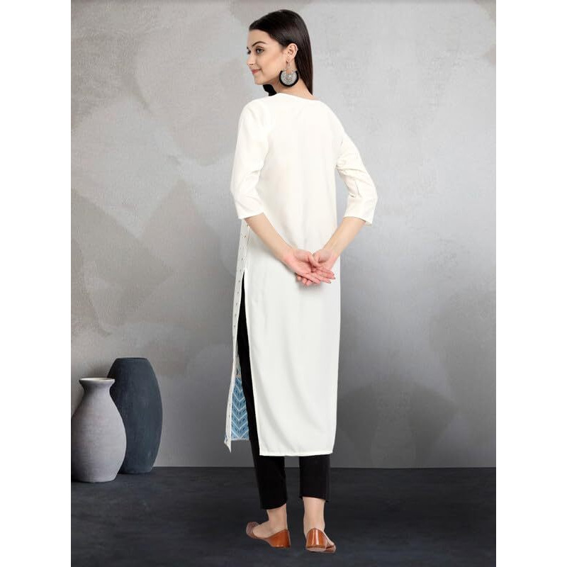 Pinkmint Elegant Printed Crepe Kurti's For Women's Ll Fashionable Kurti Ll Stright Round Neck Kurti (Pack Of 6)