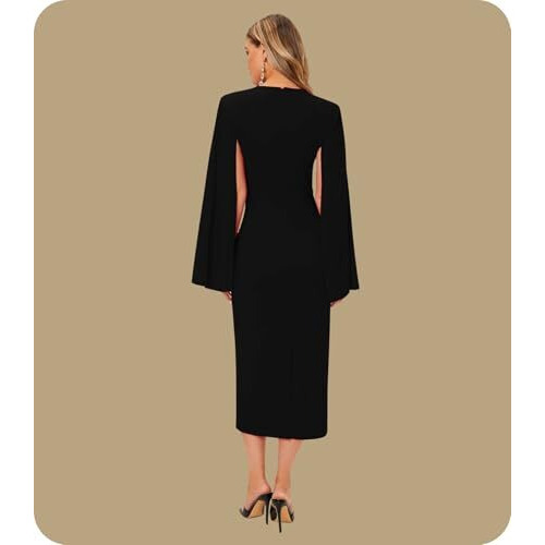 Greciilooks Lycra Standard Length One Piece Maxi Bodycon Dresses Midi Dress For Women (Gl-Wd1174_Black_2Xl)
