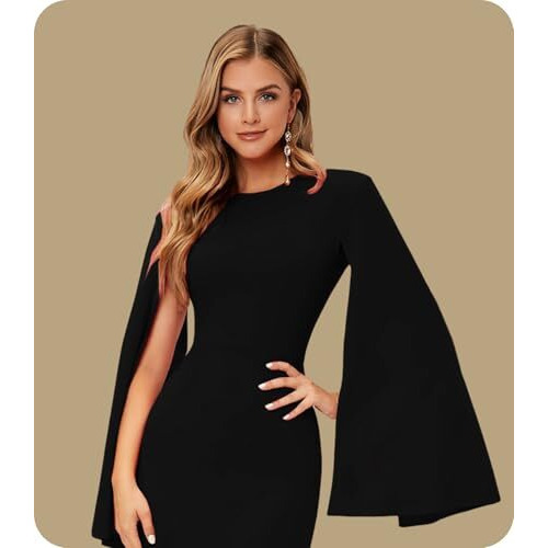 Greciilooks Lycra Standard Length One Piece Maxi Bodycon Dresses Midi Dress For Women (Gl-Wd1174_Black_2Xl)
