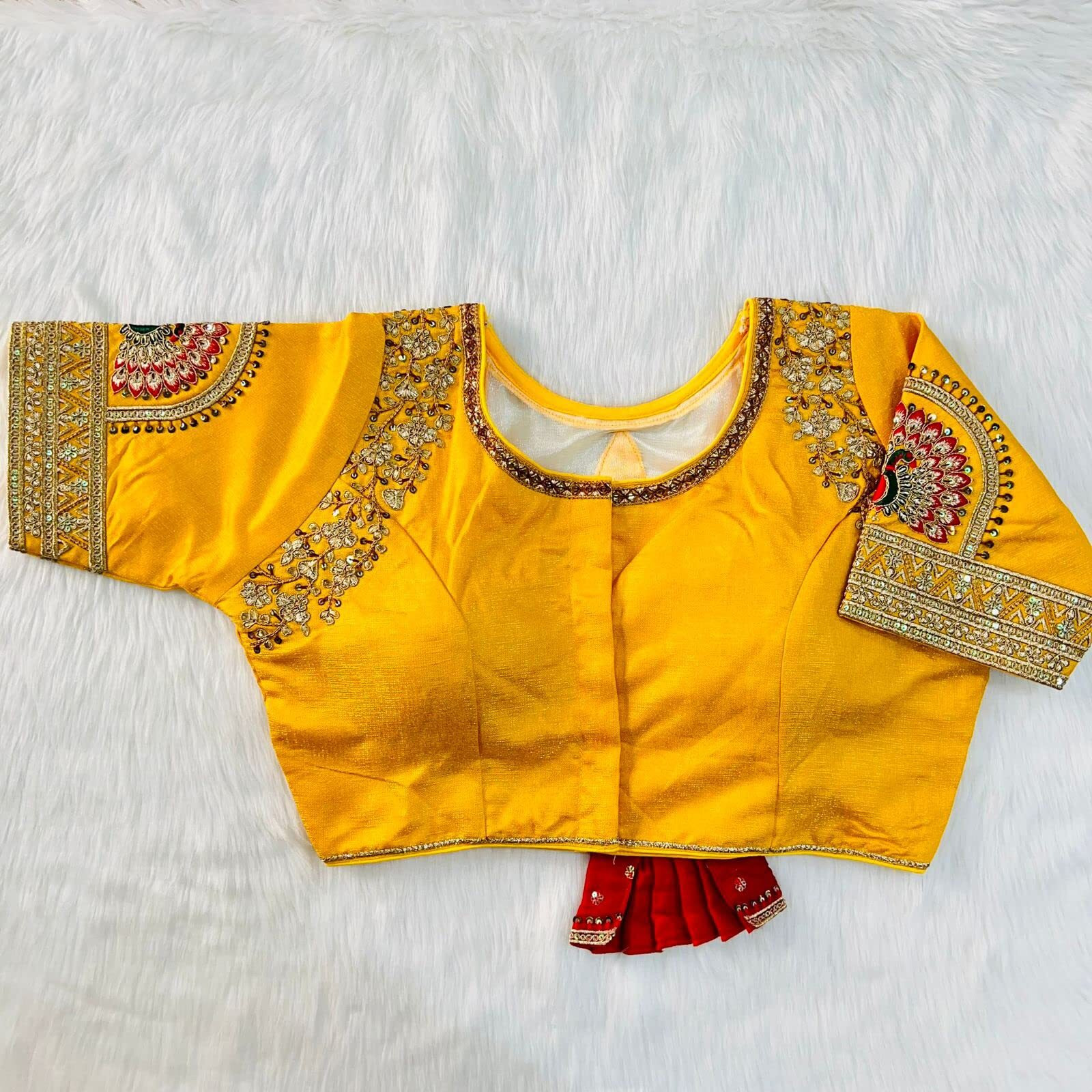 Pujia Mills Women's Sequins Handwork Women's Bridal Blouse Readymade Saree Blouse For Women Bridal Blouse For Wedding