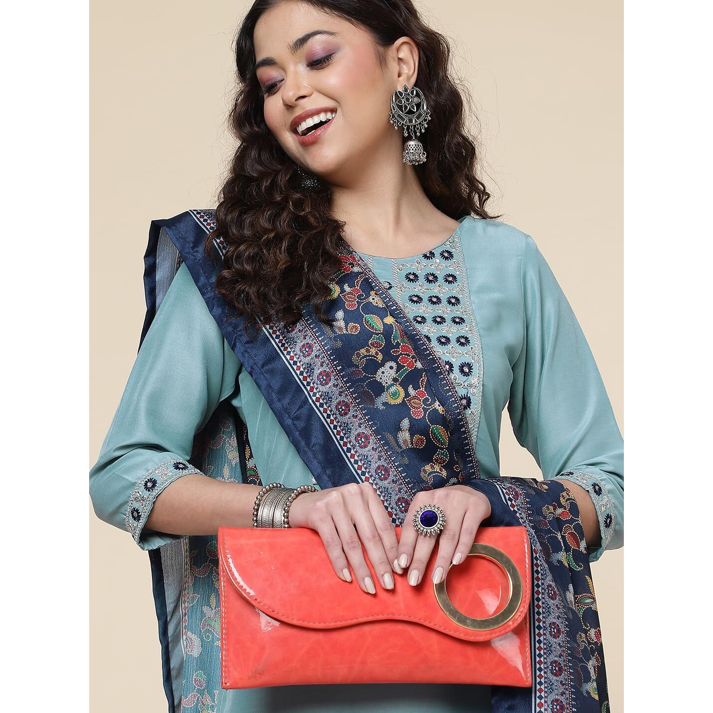 Shiv Textiles Silk Embroidered Kurta Set For Women (224-Sky Blue-Xxl)