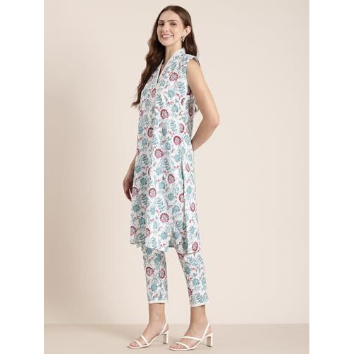 Shiv Textiles Cotton Printed Kurta Set For Women.(St-Kp-202-White-3Xl)