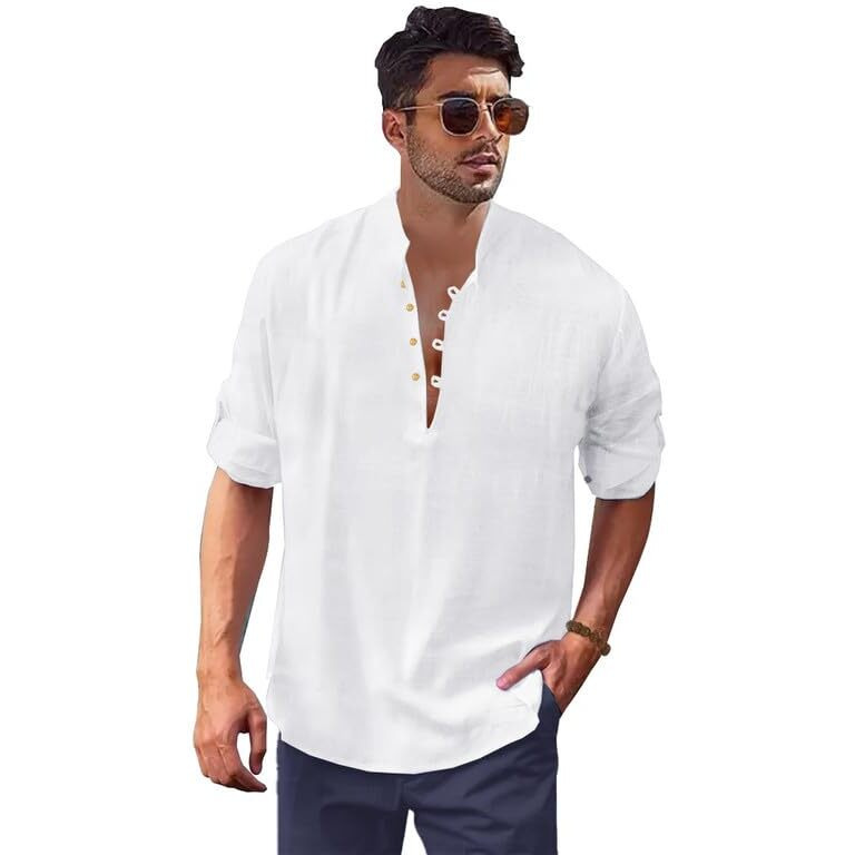 Be Active Men's Solid 100% Cotton Short Kurta With Mandarin Collar || Short Kurta For Men Cotton || Stylish Short Kurta || Short Kurta Men (Wpl0146-1-Xl) White