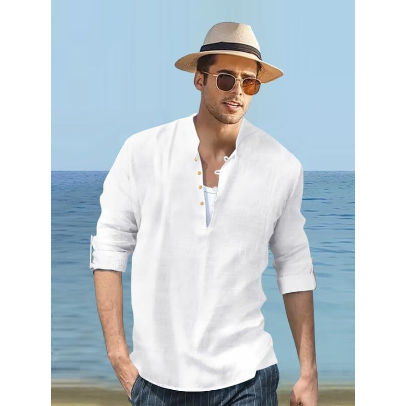 Be Active Men's Solid 100% Cotton Short Kurta With Mandarin Collar || Short Kurta For Men Cotton || Stylish Short Kurta || Short Kurta Men (Wpl0146-1-Xl) White