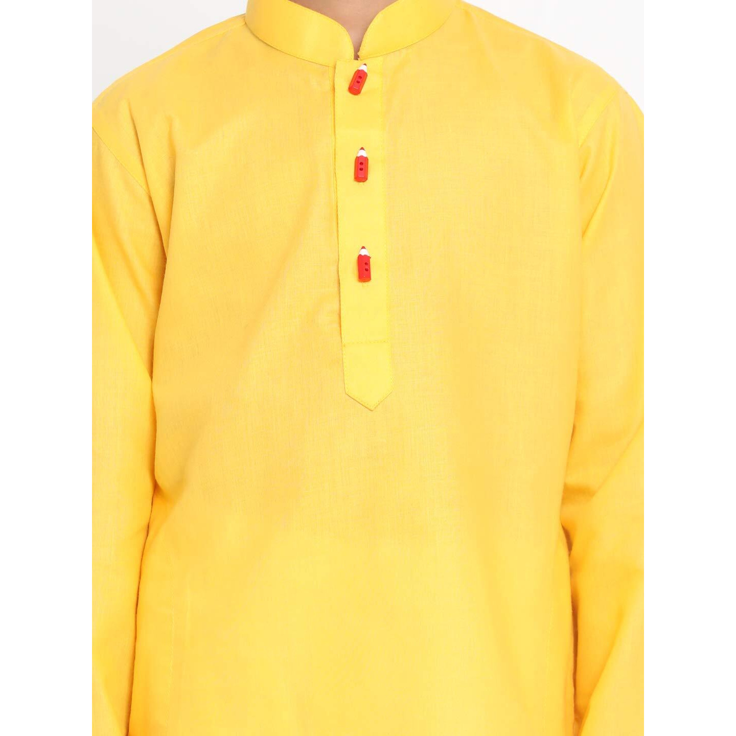 Jbn Creation Boys' Yellow Cotton Blend Kurta Pyjama And Cap Set (Jbnbk066Ywnpwhnc_32 White_9 Years-10 Years)