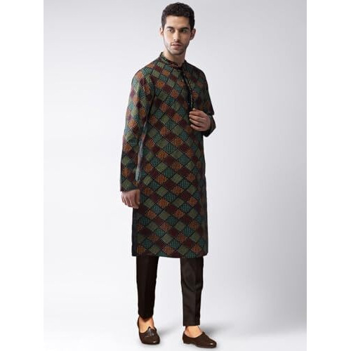 Kisah Men's Multicolored Indian Ethnic Wear Kurta For Wedding & Festivals