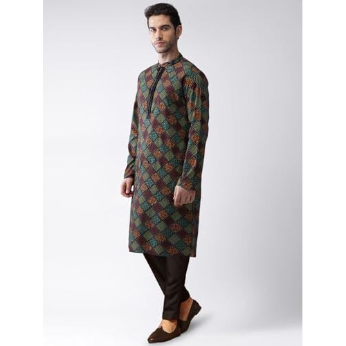 Kisah Men's Multicolored Indian Ethnic Wear Kurta For Wedding & Festivals