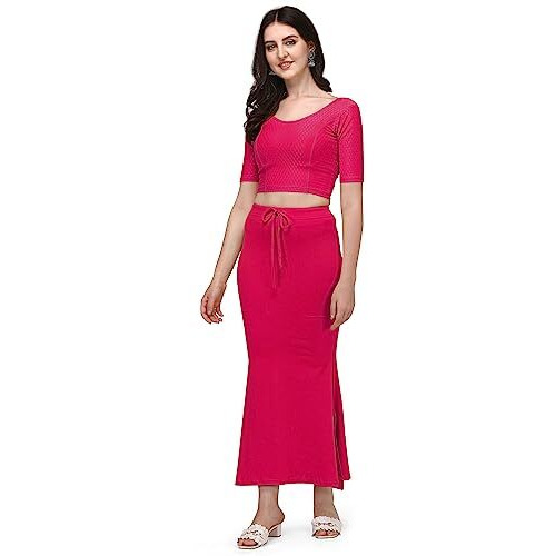 Shiv Textiles Round Neck Dobby Cotton Lycra Stretchable Elbow Sleeve Readymade Saree Blouse For Women Stylish (Pinkfree Size)