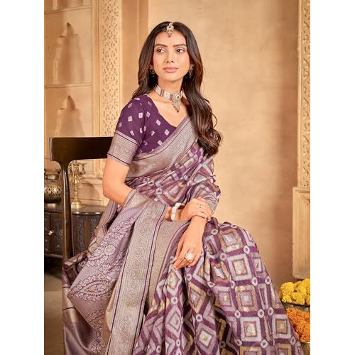 Glory Sarees Women's Sambalpuri Woven Jacquard Cotton Silk Saree With Blouse Piece (Sambalpurisarees103_Wine)