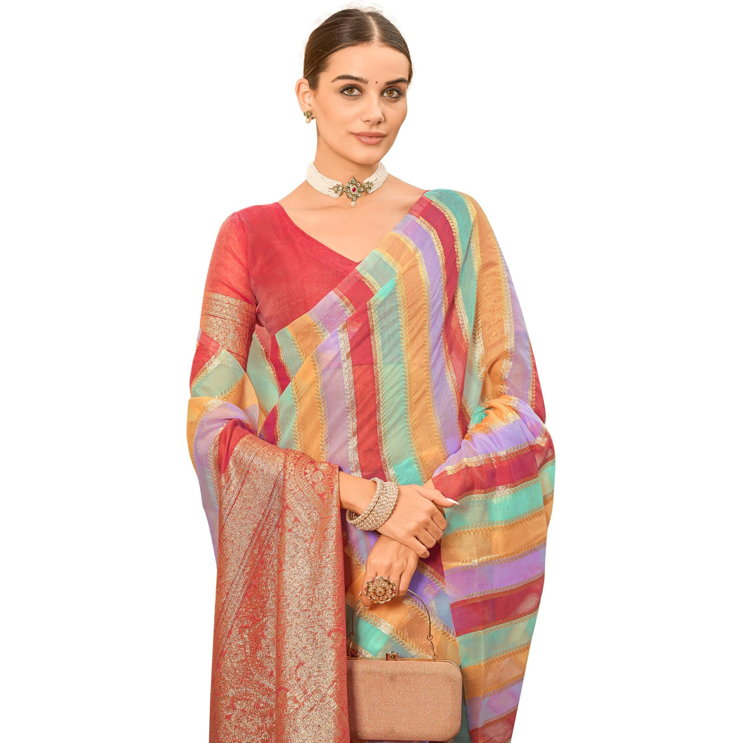 Glory Sarees Women's Sambalpuri Woven Jacquard Cotton Silk Saree With Blouse Piece (Sambalpurisarees101_Maroon)