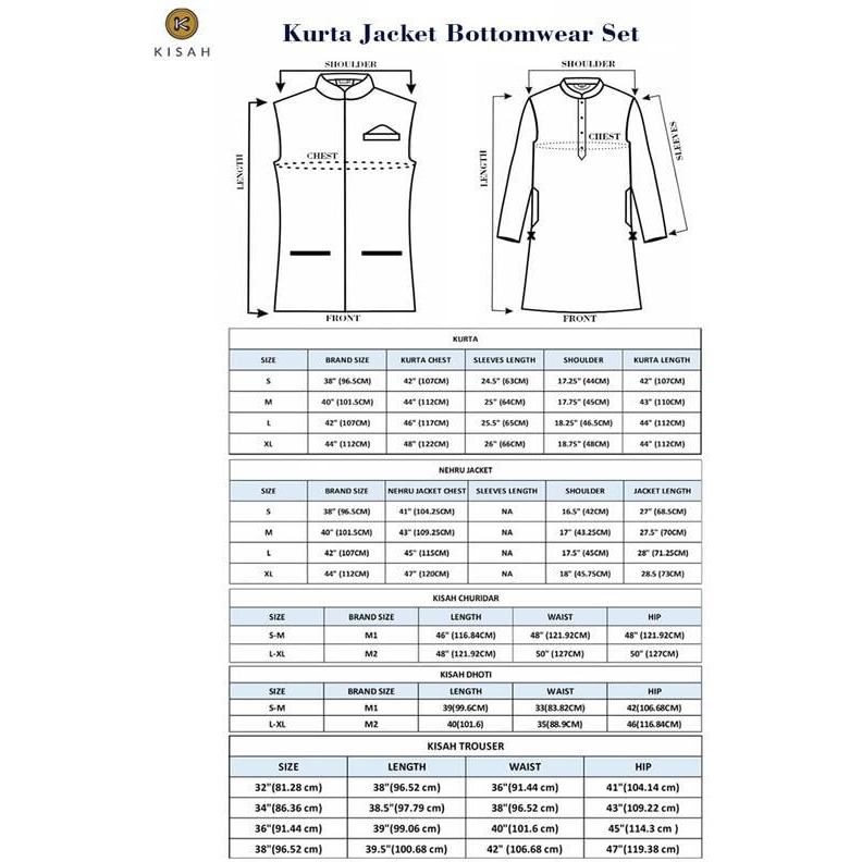 Kisah Men's Blue Kurta Jacket Trousers Set Cotton Blend, Woven Design, Mandarin Collar Ethnic Wear, 42