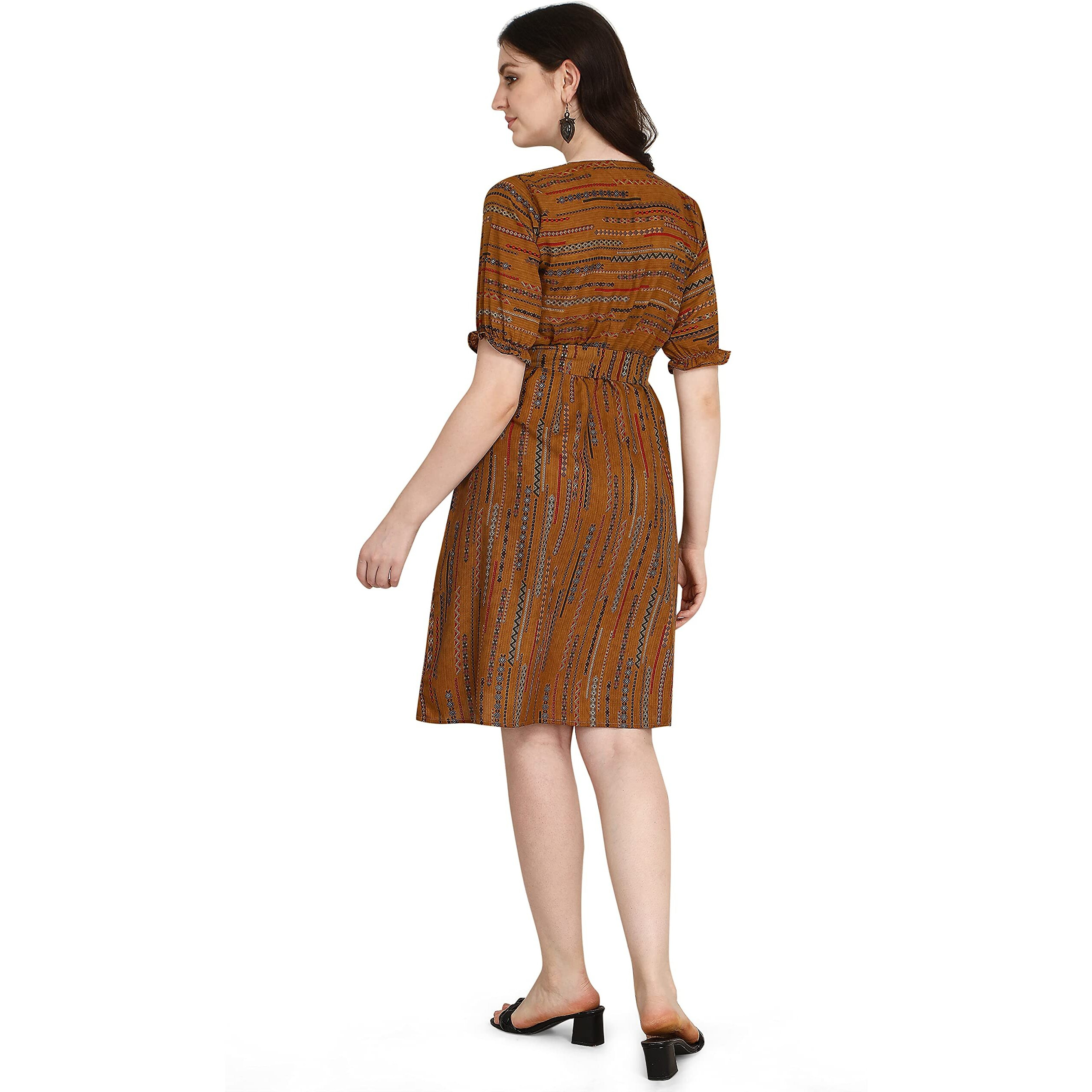 Om Sai Latest Creation Rayon Printed Fully Stitched Straight Kurti For Women & Girls On Jeans Palazzo Or Skirt (Plus Size Upto 2Xl)-(Grey) (Brown, Xx-Large)