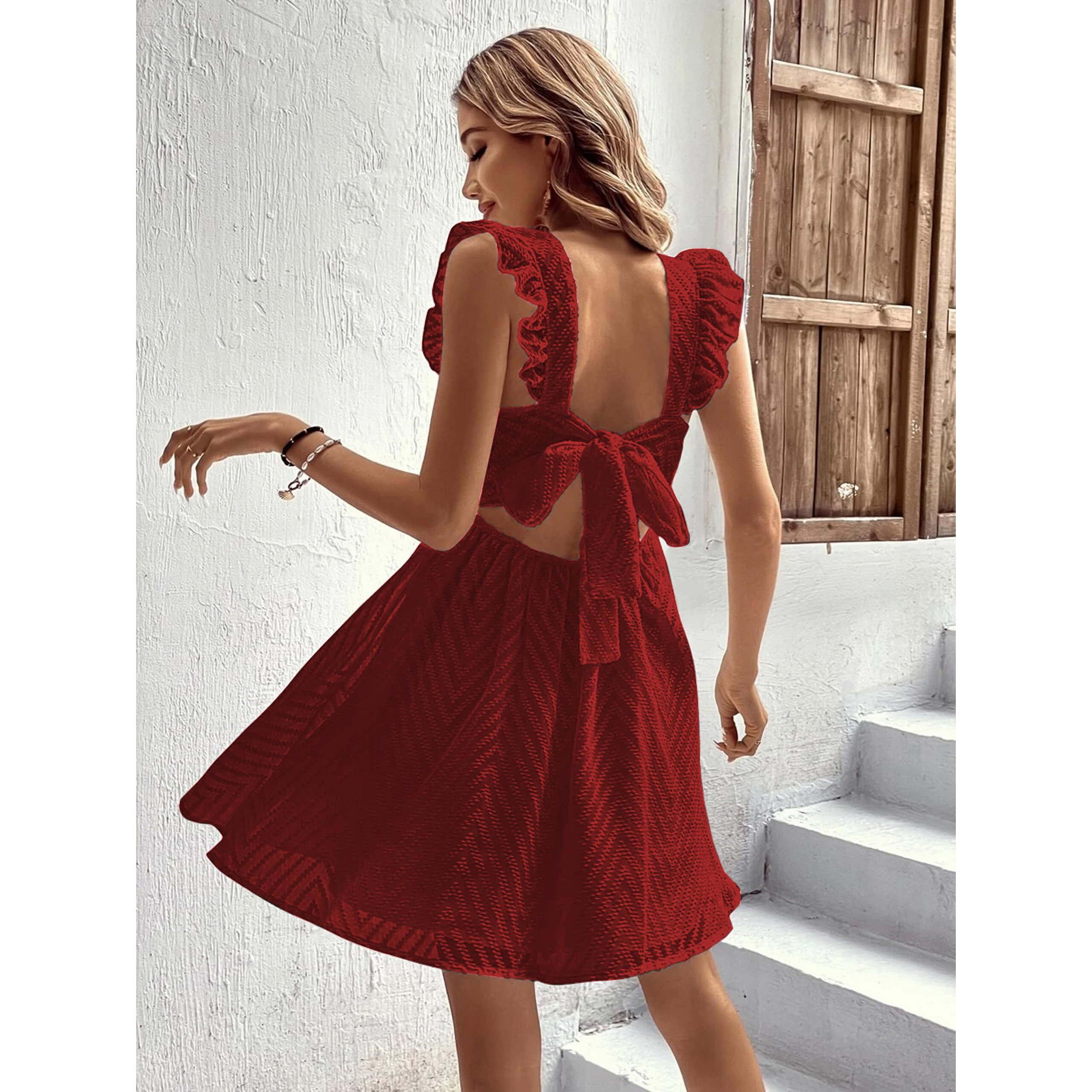 Rare Women's Regular Fit Dress (Ep8044A_Maroon Xl)