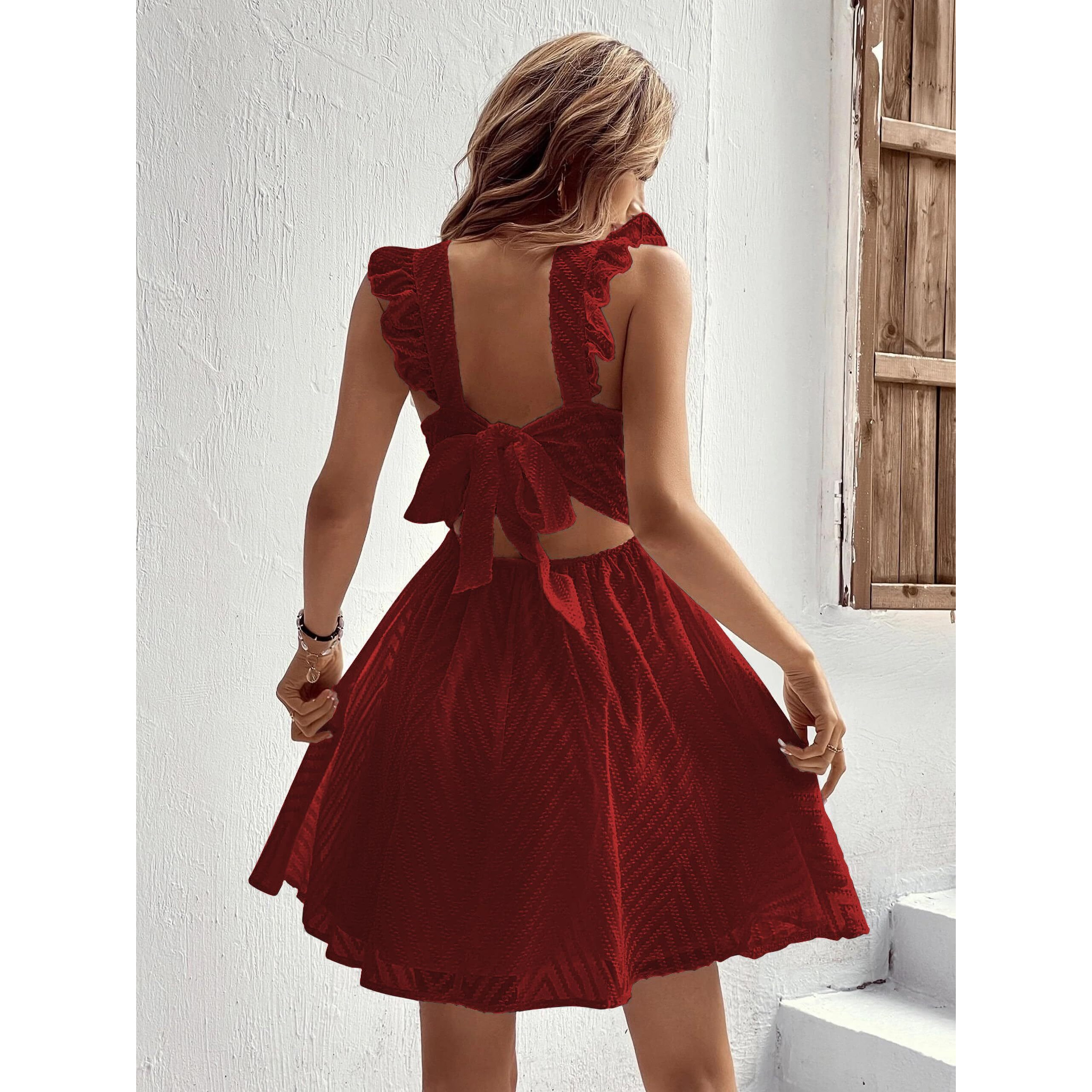Rare Women's Regular Fit Dress (Ep8044A_Maroon Xl)