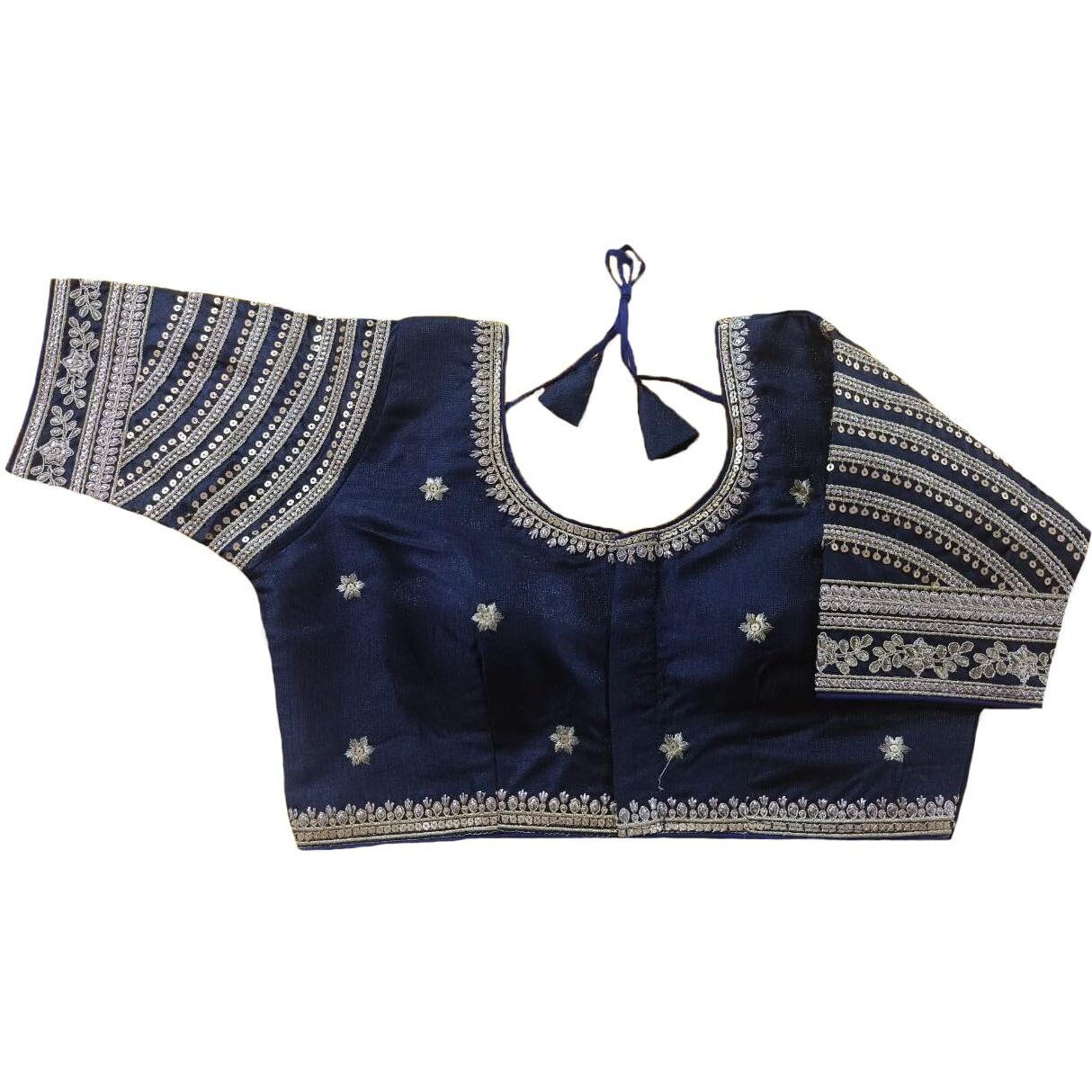 Vihu Fashion Women's Blouse Readymade Blouse Embroidery Multi Coding Gold Thread Indian Ethnic Designer Stitched Women's Readymade Navy Blue Color Saree Blouse For Women For Saree Lehenga Choli